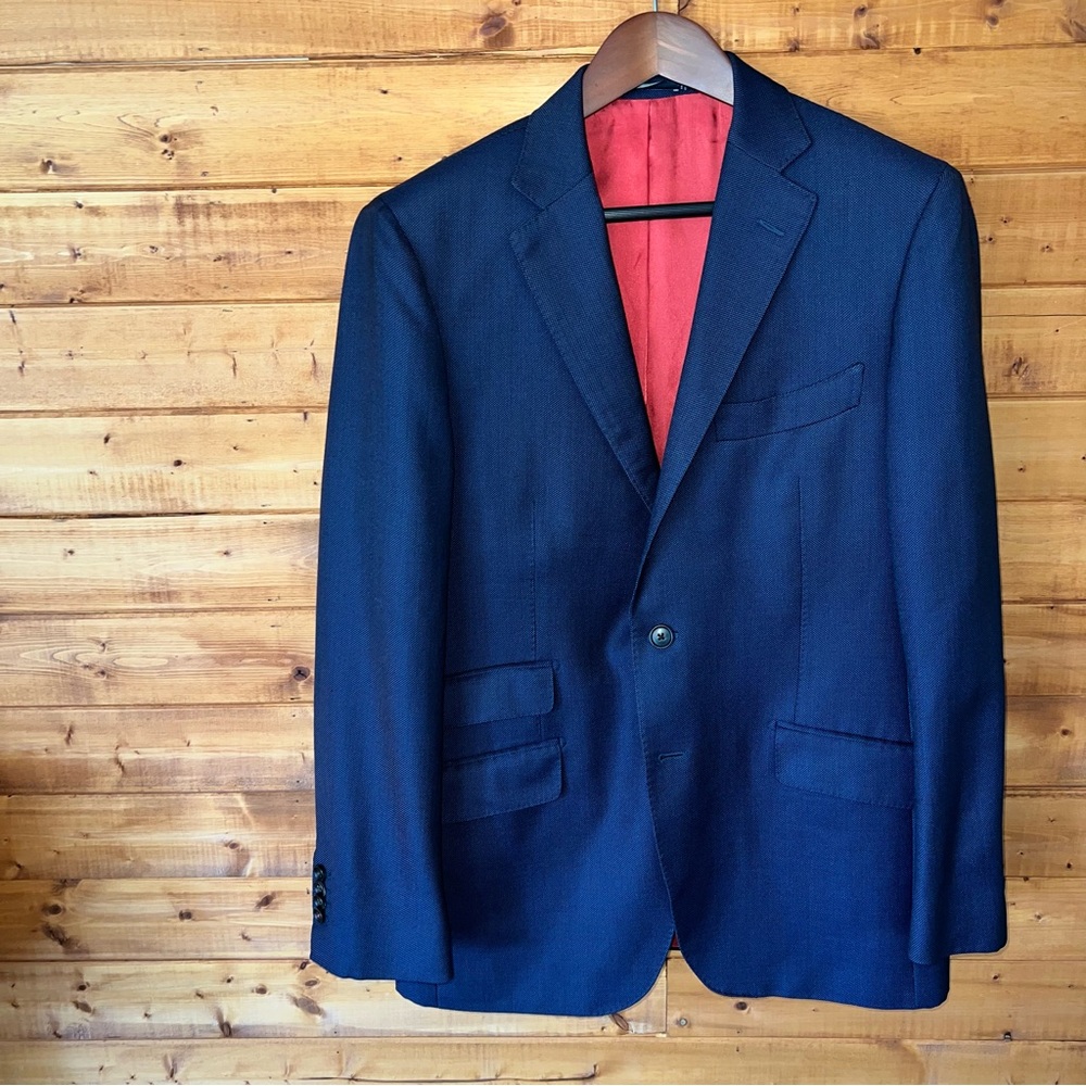 Suitsupply 42R suit jacket Sienna navy birdseye 100% Wool VBC *minor flaw - Picture 3 of 15
